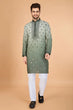 Load image into Gallery viewer, Designer Men's Ombre Green Kurta in Viscose Silk Clothsvilla