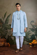 Load image into Gallery viewer, Sky Blue Designer Men's Kurta with Real Mirror Work Clothsvilla