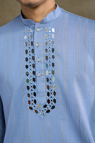 Light Blue Mirror Work Kurta – Elegant & Stylish Clothsvilla