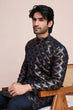 Load image into Gallery viewer, Navy Silk Men's Kurta for Special Occasions Clothsvilla