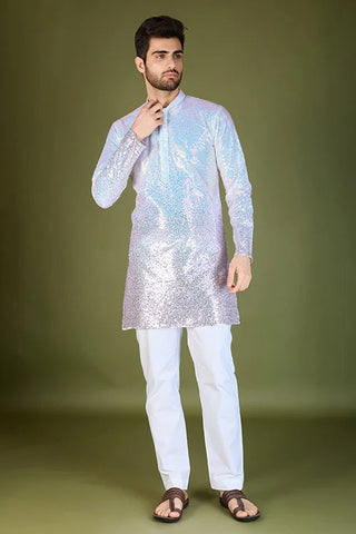 Designer Ombre Pink Georgette Kurta for Men – Stylish & Elegant Clothsvilla