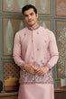 Load image into Gallery viewer, Pink Unique Color Embroidered Koti Kurta Pajama for Mens Clothsvilla