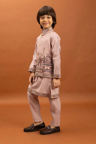 Classic Pink Koti Kurta Set for Kids 6-12 Yrs Clothsvilla