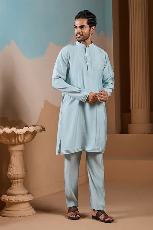 Unique Pista Color Koti Kurta Set for Men’s Style Clothsvilla