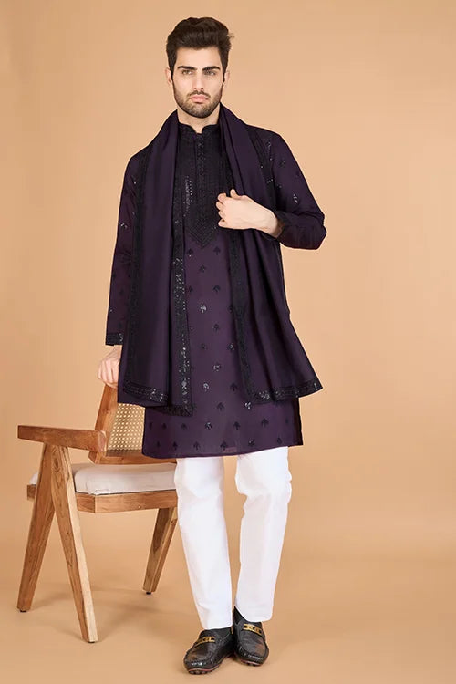 Purple Viscose Silk Kurta Set – Elegant & Stylish Clothsvilla