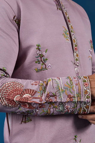 Heavy Embroidered Dusty Pink Kurta for Men Clothsvilla