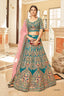 Designer Teal Velvet Lehenga with Soft Net Dupatta Clothsvilla