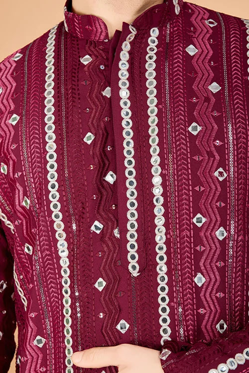 Stylish Wedding Wear Heavy Embroidered Mens Kurta Clothsvilla