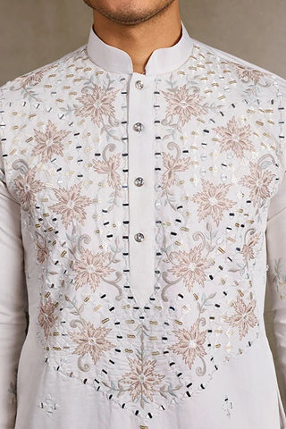 Classic White Mirror with Embroidered Work Kurta for Weddings Clothsvilla