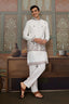Latest Embroidered Designer White Koti Kurta Set for Mens Clothsvilla