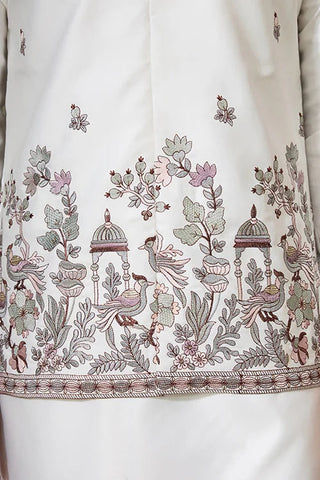 Latest Embroidered Designer White Koti Kurta Set for Mens Clothsvilla