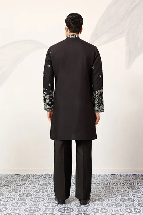 Special Wedding Celebration Ethnic Black Kurta for Mens Wear Clothsvilla