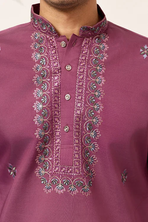 Trendy Pink Color Kurta with Dupatta for Mens Wear Clothsvilla