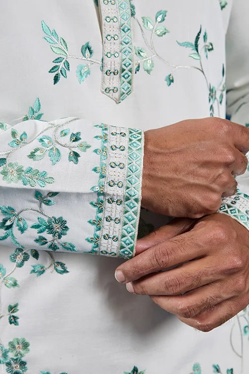 Graceful White Viscose Silk Kurta for Mens Wear Clothsvilla