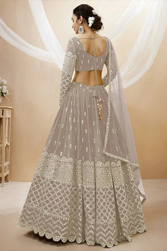 Designer Grey Color Embroidered Lehenga Choli Collection Clothsvilla