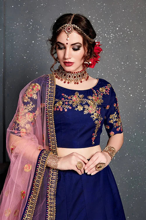 Designer Lehenga Choli New Collection Indian Wear Dark Blue Color Clothsvilla
