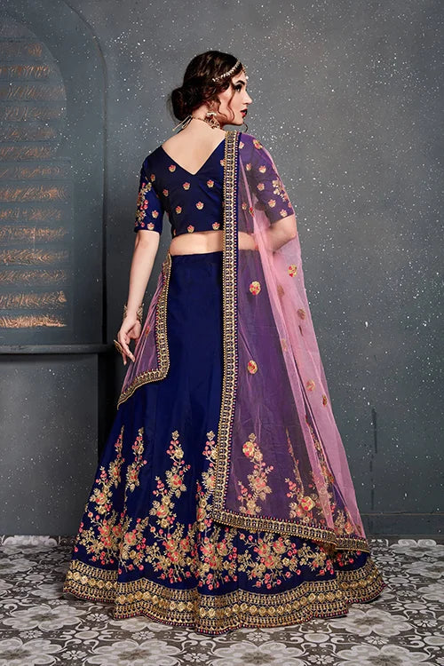 Designer Lehenga Choli New Collection Indian Wear Dark Blue Color Clothsvilla