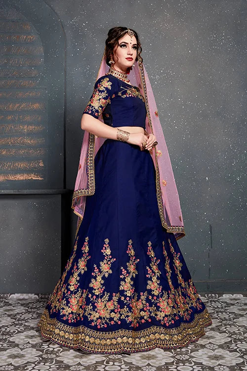 Designer Lehenga Choli New Collection Indian Wear Dark Blue Color Clothsvilla
