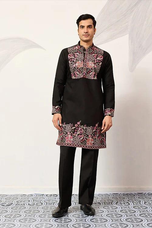 Festive Wear Premium Black Kurta Pant Set for Mens Clothsvilla