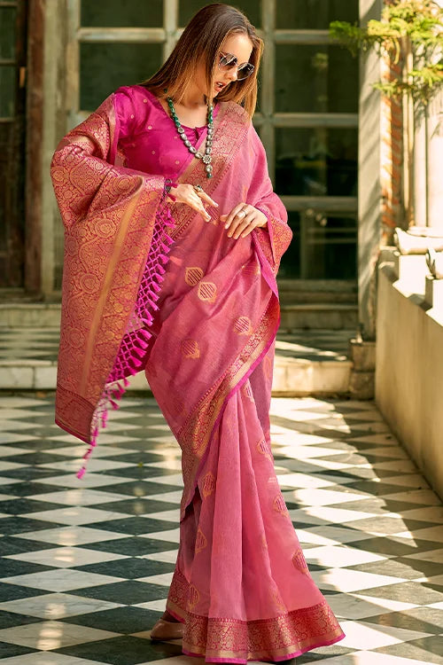 Banarasi Tissue Soft Silk Saree with Butti Blouse Clothsvilla