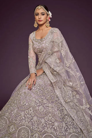Dusky Orchid Soft Net Thread Zari Dori Embroidery Work Choli Clothsvilla
