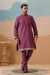 Load image into Gallery viewer, Dusty Color Embroidered Koti Kurta with Pant for Mens Clothsvilla