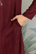 Load image into Gallery viewer, Traditional Maroon Mirror Embroidered Kurta with Dupatta Clothsvilla