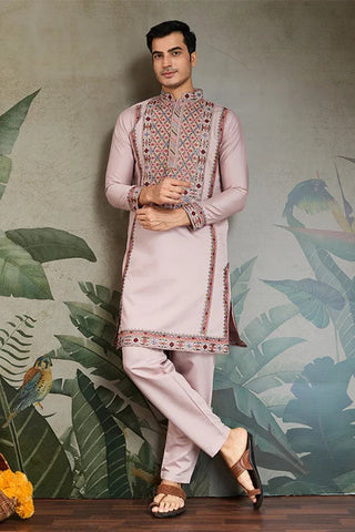 Dusty Pink Ethnic Mens Kurta Pajama for Functions Clothsvilla