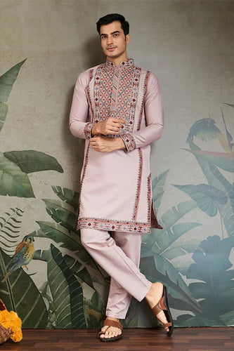 Dusty Pink Ethnic Mens Kurta Pajama for Functions Clothsvilla