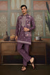 Load image into Gallery viewer, Dusty Purple Wedding Kurta with Matching Koti Set for men Clothsvilla