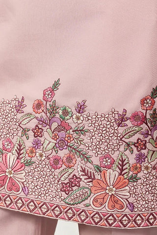 Stylish Dusty Pink Kurta Pant Set for Festive Occasions Clothsvilla