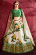 Load image into Gallery viewer, Elegance Cream-Green  Floral Print Lehenga Choli With Dupatta Clothsvilla