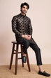 Load image into Gallery viewer, Designer Black Silk Kurta for Men - Festival Ready Wear Clothsvilla