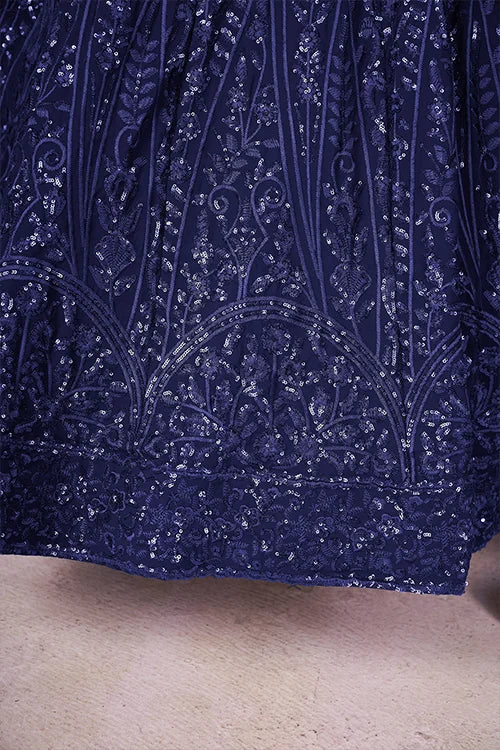 Stylish Blue Lehenga Choli with Georgette Blouse & Dupatta Clothsvilla