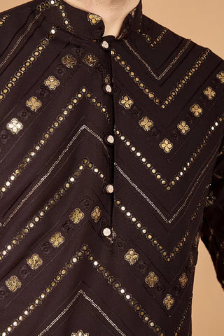 Brown Designer Men's Kurta – Viscose Rayon Fabric Clothsvilla