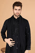 Load image into Gallery viewer, Stylish Black Kurta for Men with Thread Work Design Clothsvilla