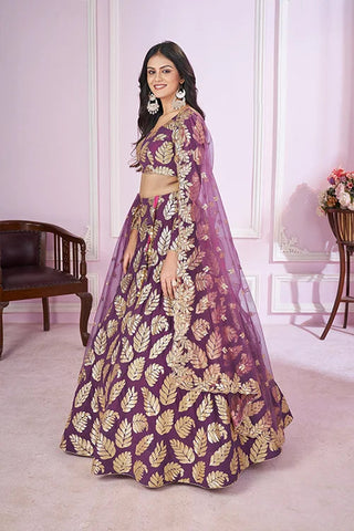 Georgette Lehenga Choli with Sequins & Zari Embroidery Clothsvilla