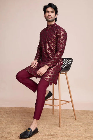 Stylish Maroon Silk Kurta for Special Occasions Clothsvilla
