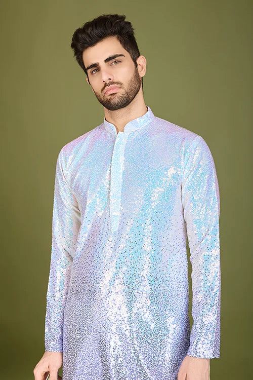 Wedding Designer Ombre Purple Kurta designer gents kurta Clothsvilla