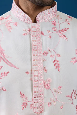 Classic White Viscose Silk Festive Kurta for Mens Clothsvilla