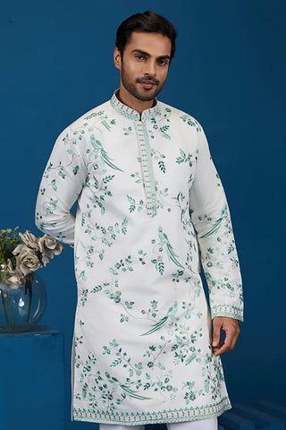 Graceful White Viscose Silk Kurta for Mens Wear Clothsvilla