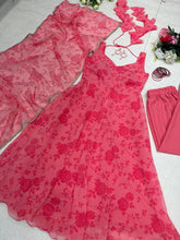 Load image into Gallery viewer, Elegant Dark Pink Digital Printed Georgette Silk Anarkali Suit Set ClothsVilla