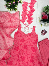 Load image into Gallery viewer, Elegant Dark Pink Digital Printed Georgette Silk Anarkali Suit Set ClothsVilla