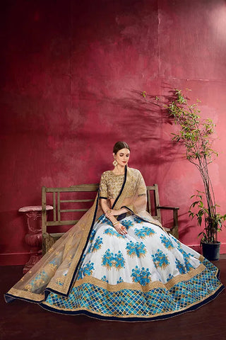 Elegant Design Women Wear Cream-Beige Colour lehenga Choli Clothsvilla
