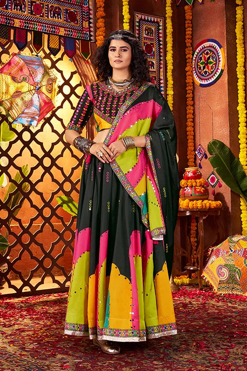 Navratri Special Black Mirror Chaniya Choli Set Clothsvilla