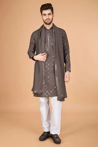 Brown Color Wedding Special Stylish Kurta for Men Clothsvilla