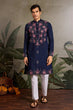 Load image into Gallery viewer, Wedding Special Navy Blue Embroidered Mens Kurta Set Clothsvilla