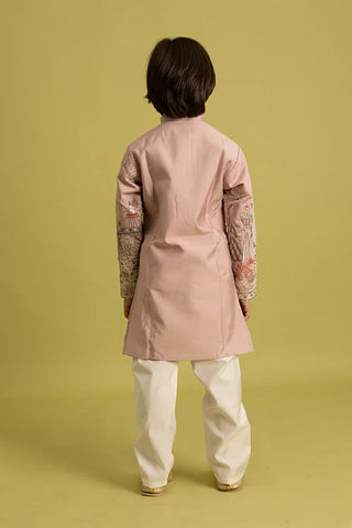 Premium Peach Color Vantara Style Boys Kurta with Pajama Clothsvilla