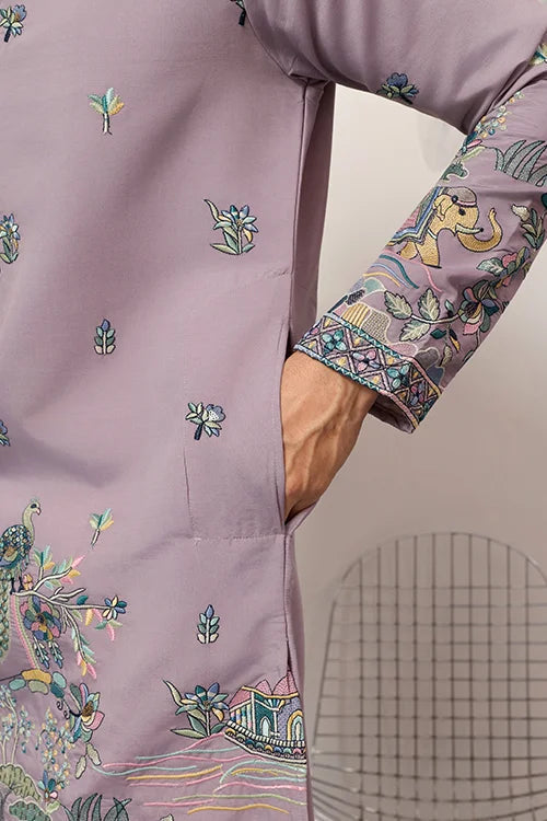 Traditional Purple Wedding Kurta for Mens Wear Clothsvilla