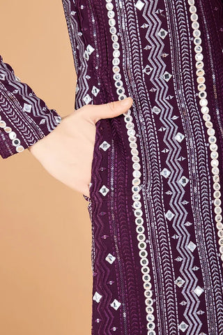 Purple Traditional Look Ethnic Wear Kurta for Men Clothsvilla